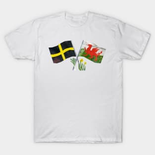 Welsh & St. Davids flags. T-Shirt